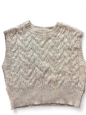 Sincerely Jules Chunky Cream Knit Sweater Vest XS